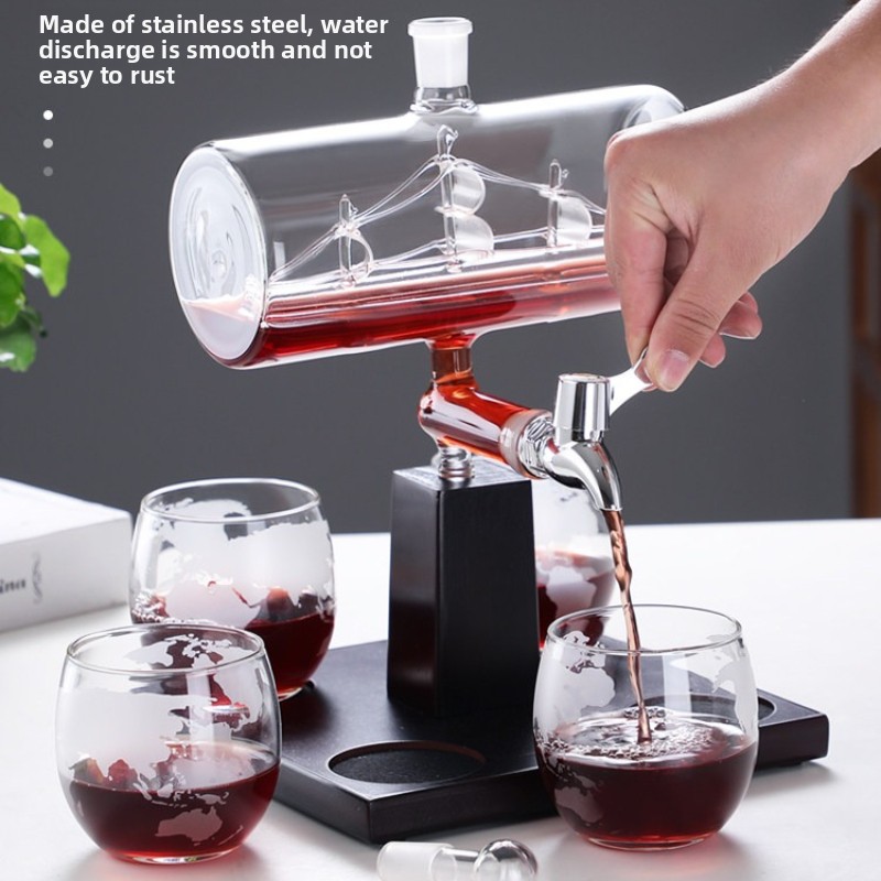 Decanter Aerator Set - إناء نبيذ من الزجاج المقسى للاستخدام