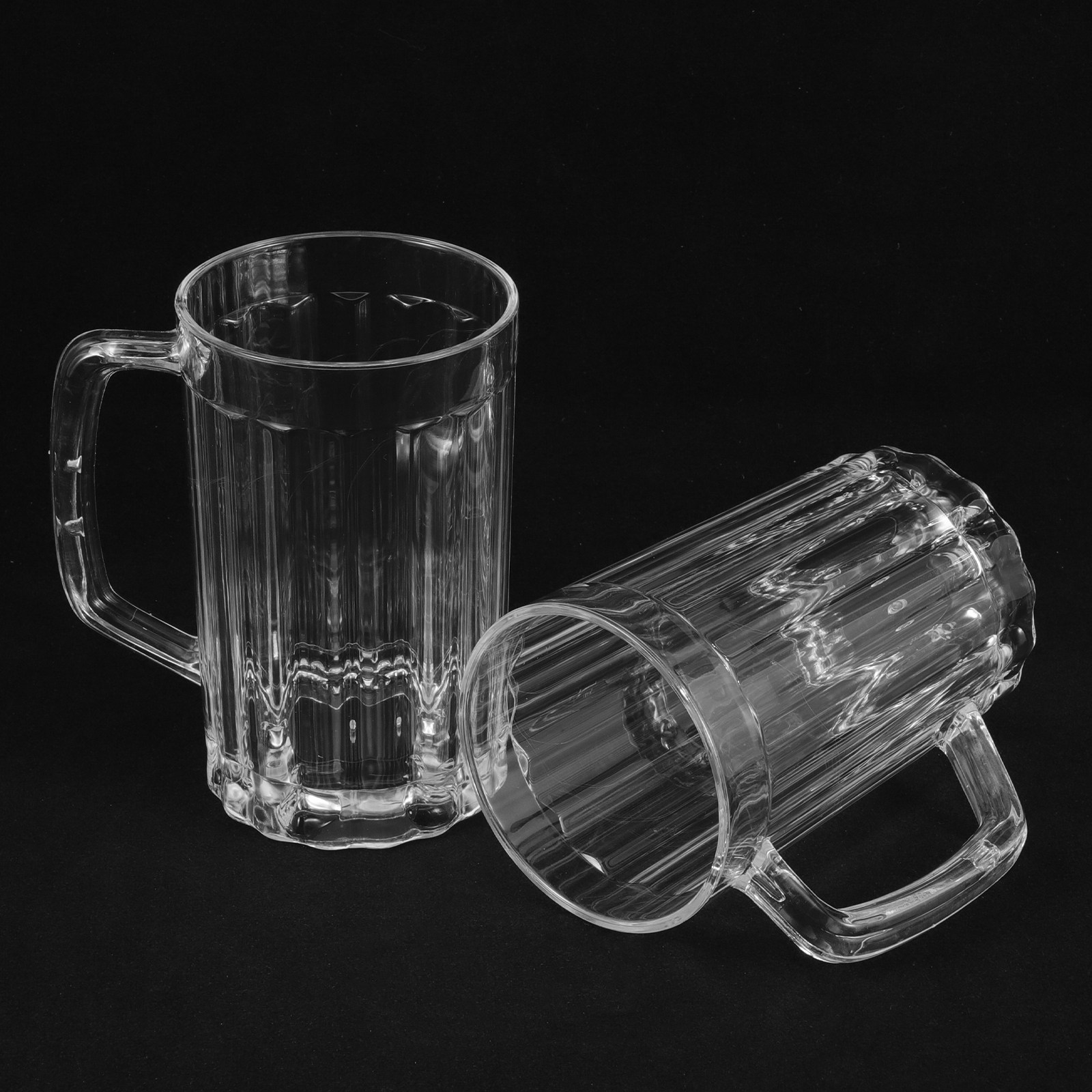 Beer Mug Handled - قطعتان من أكواب البيرة البلاستيكية عالية
