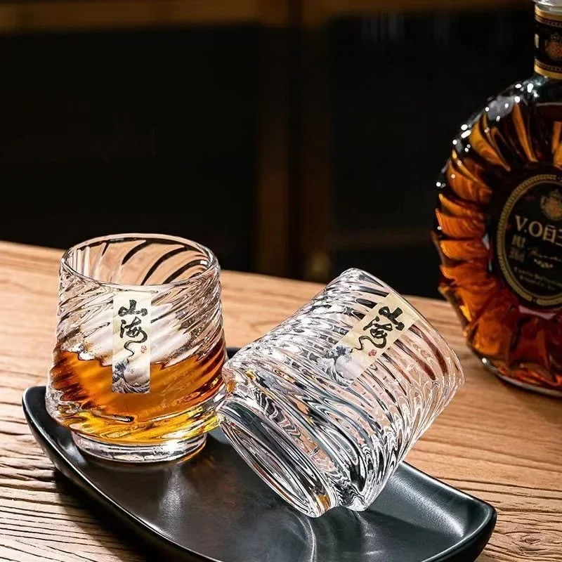Wine Beer The Whiskey - طقم أكواب ويسكي زجاجية، كؤوس شانهاي،